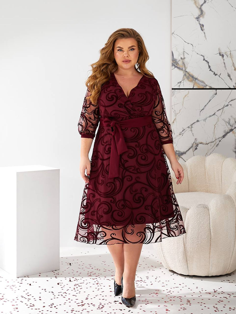 Рокля от мрежа с колан - Twiggy Shop