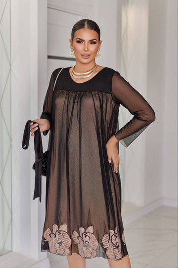 Рокля от мрежа с апликация - Twiggy Shop