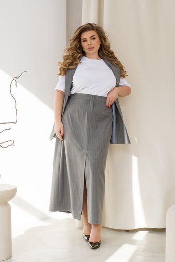 Раирана пола в миди дължина - Twiggy Shop