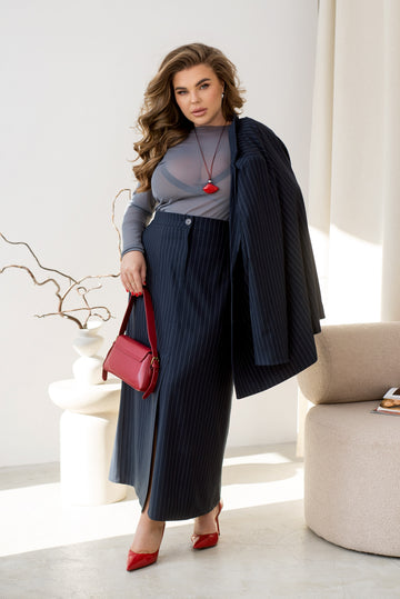 Раирана пола в миди дължина - Twiggy Shop