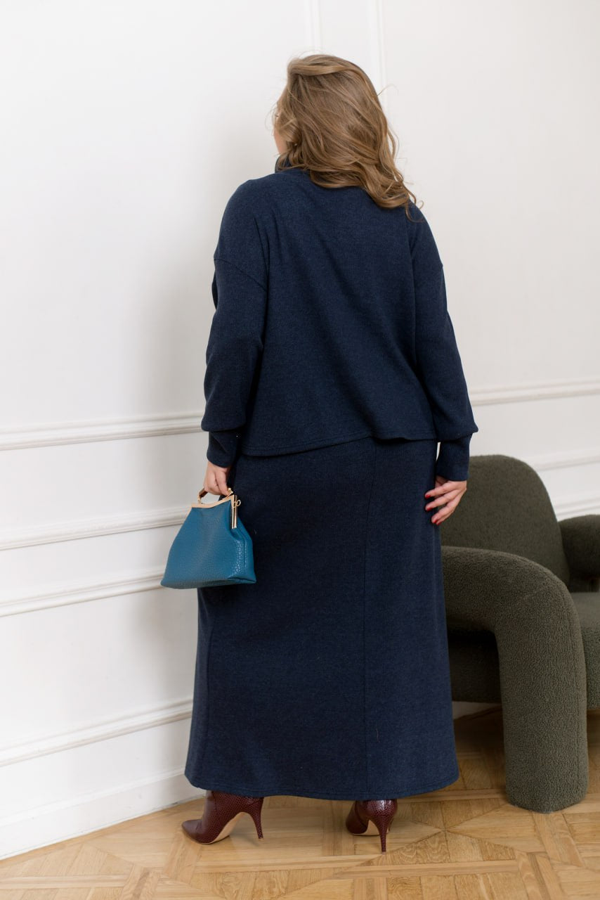 Комплект от миди рокля и пуловер - Twiggy Shop