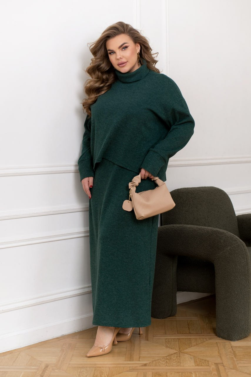 Комплект от миди рокля и пуловер - Twiggy Shop