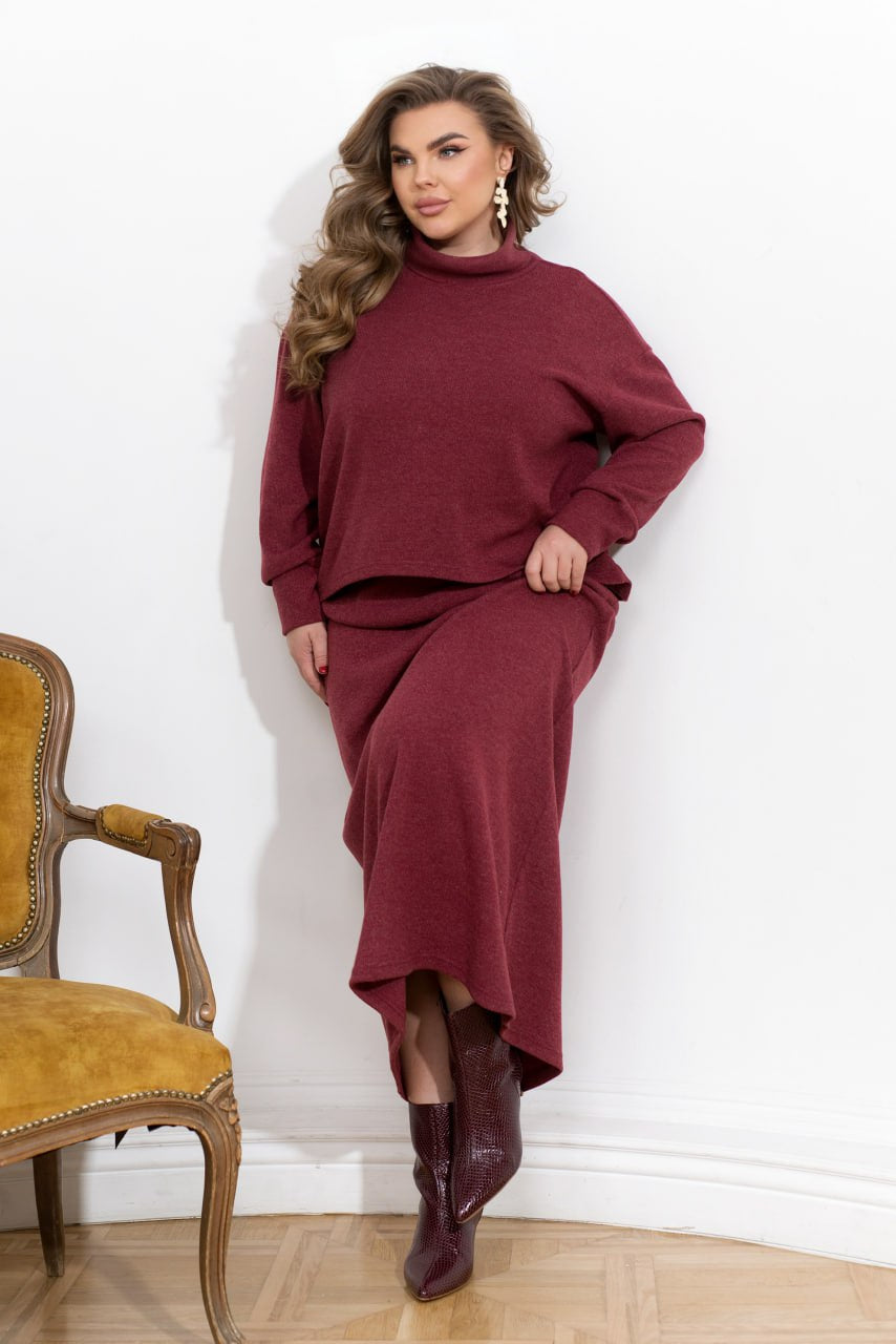Комплект от миди рокля и пуловер - Twiggy Shop