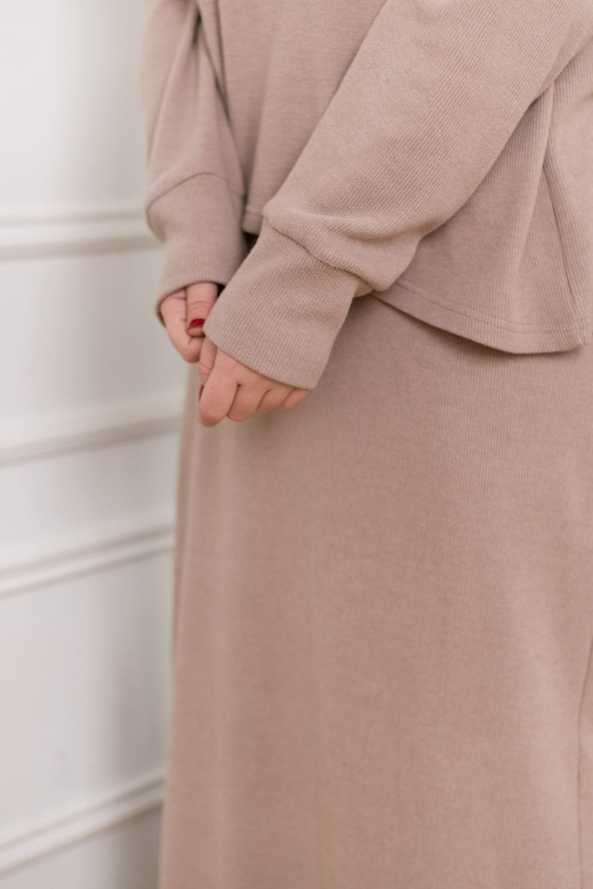 Комплект от миди рокля и пуловер - Twiggy Shop