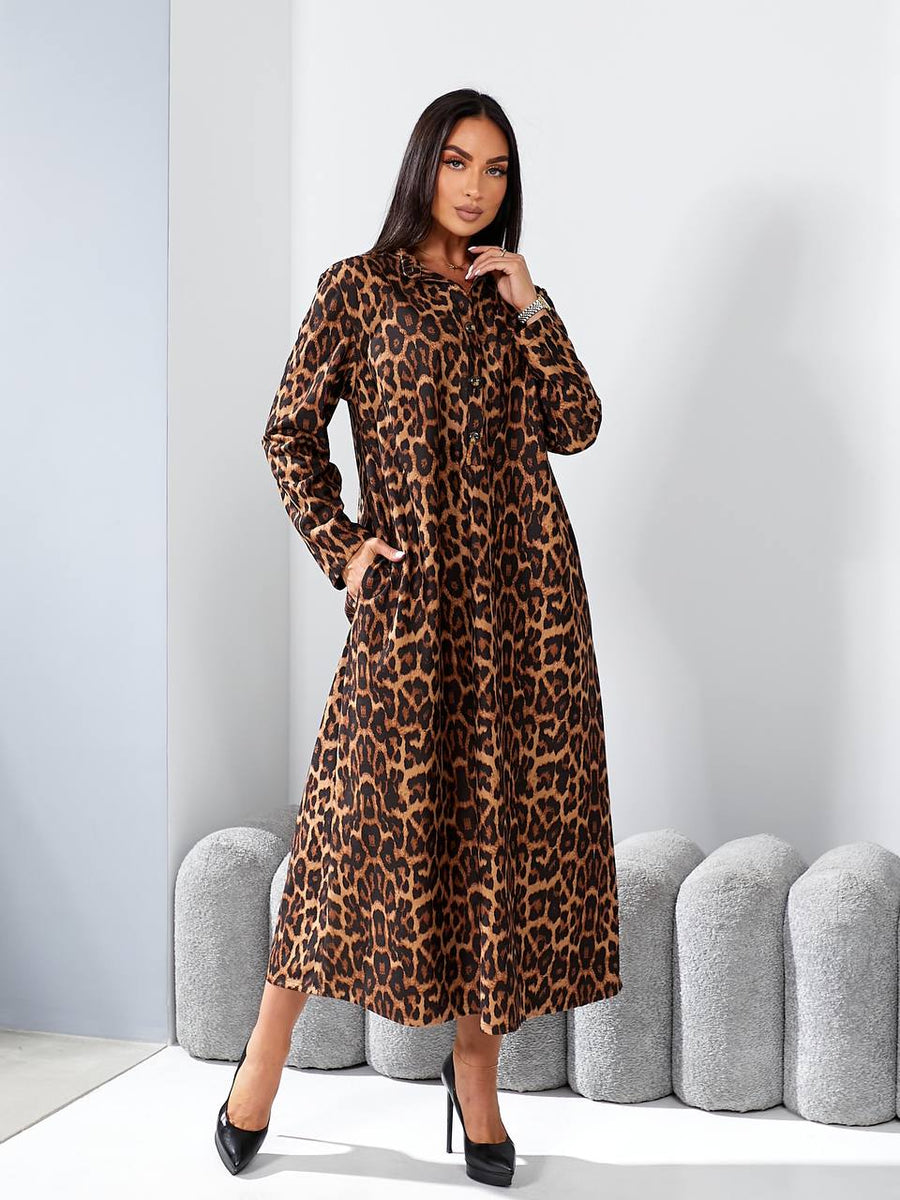 Рокля в миди дължина с джобове - Twiggy Shop