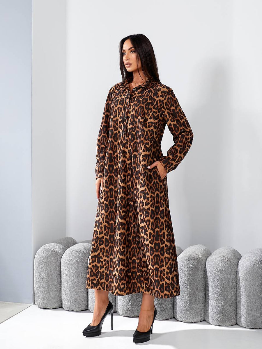 Рокля в миди дължина с джобове - Twiggy Shop