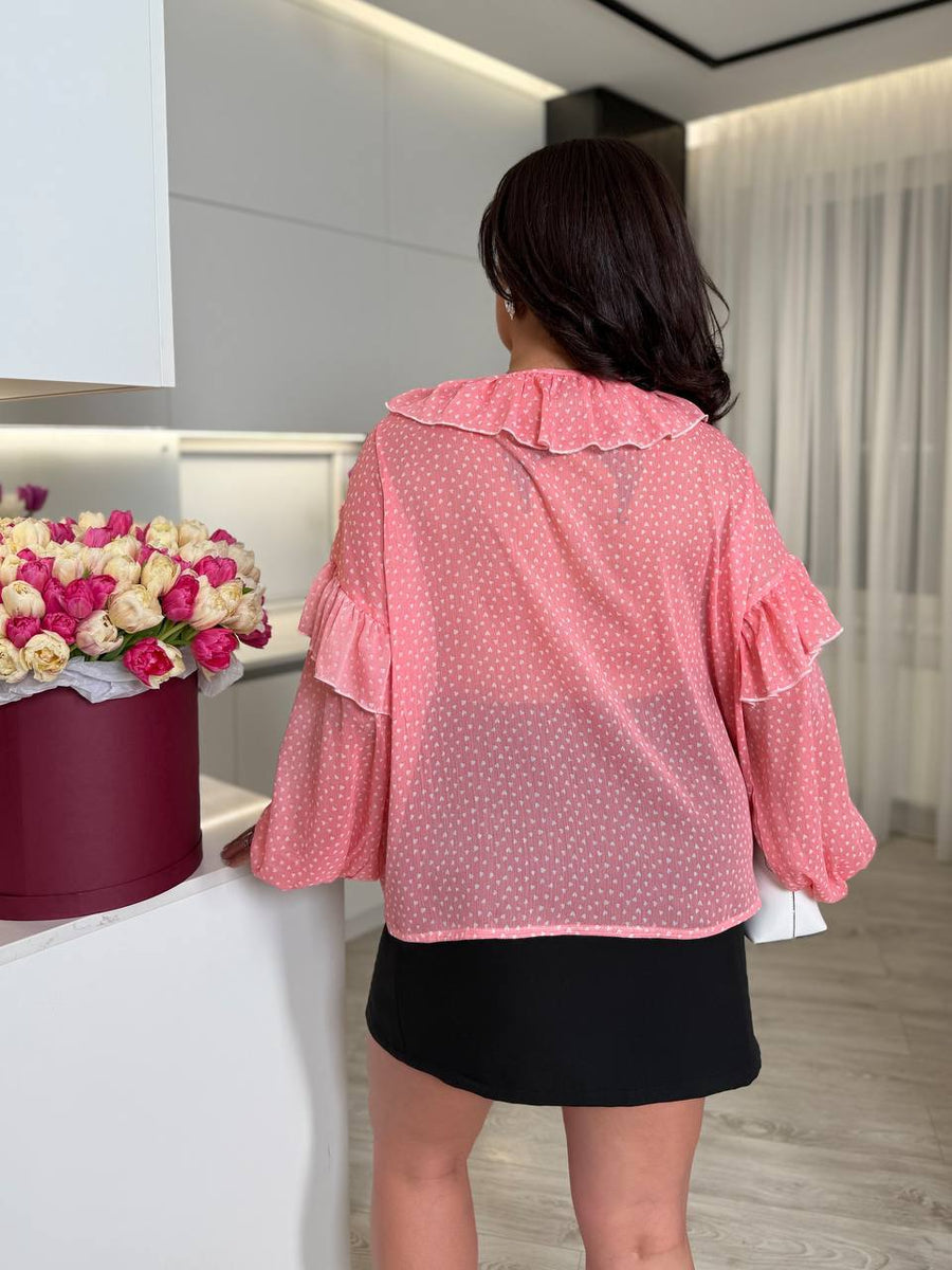 Блуза от шифон с волани - Twiggy Shop