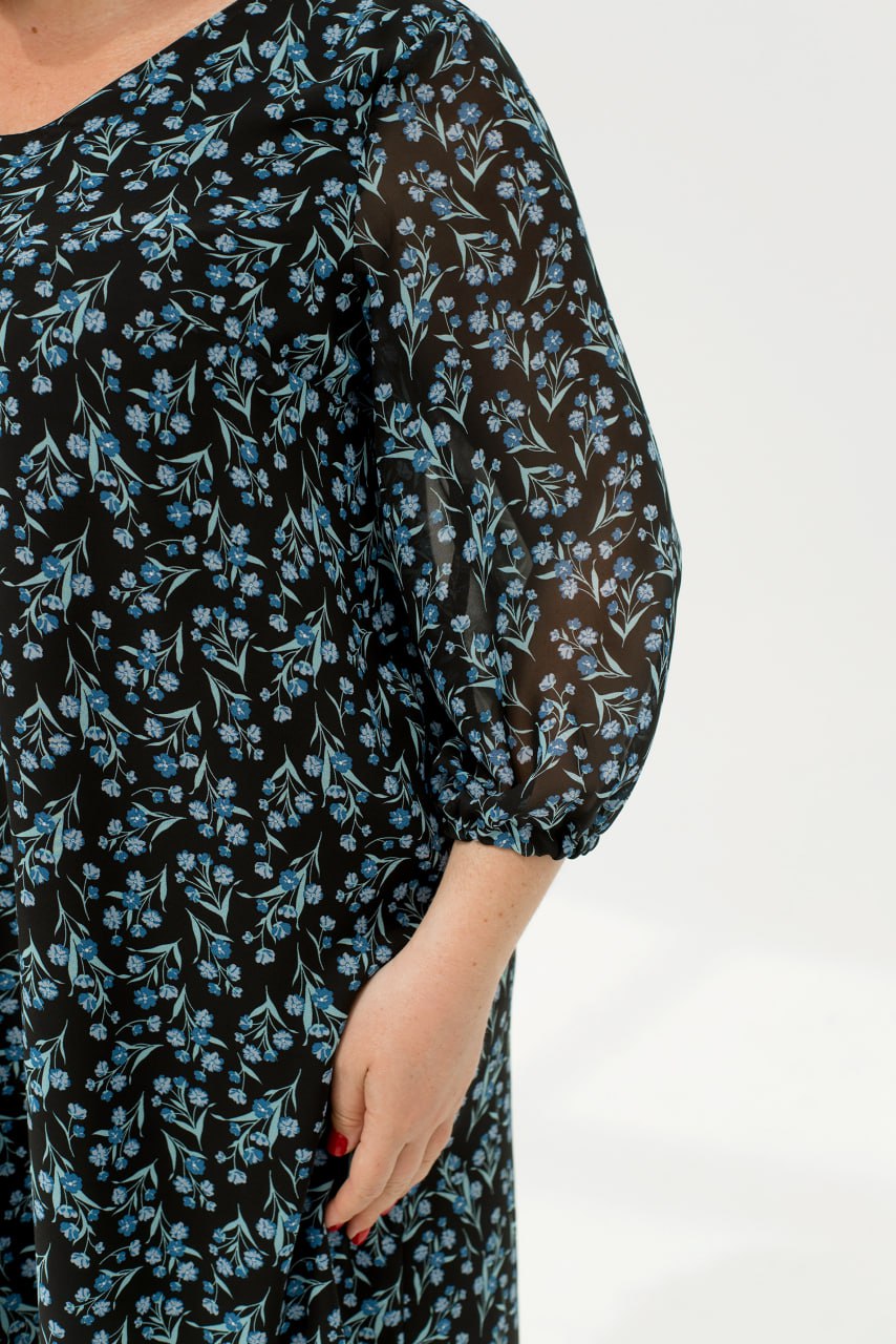 Рокля в свободна кройка от шифон - Twiggy Shop