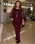 Комплект с блуза от флок материя - Twiggy Shop