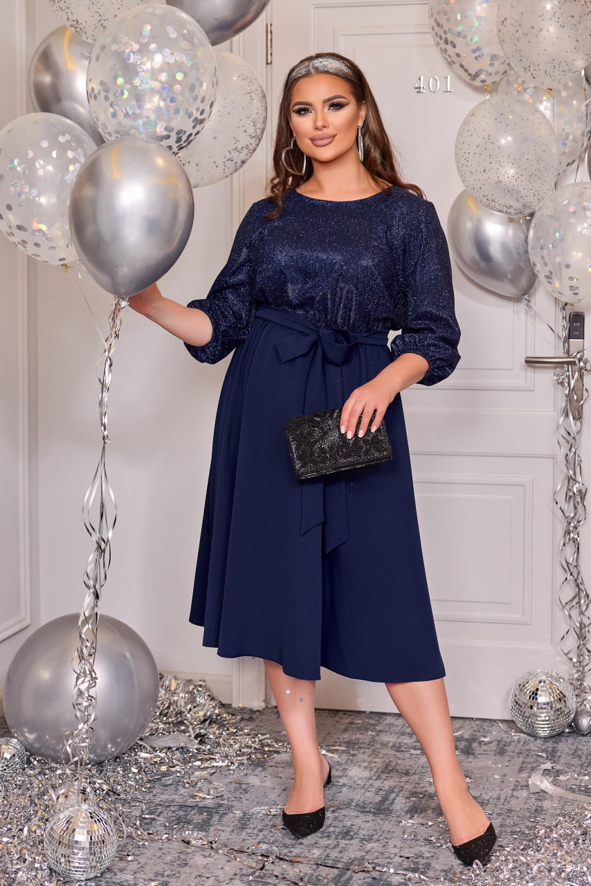 Разкроена рокля с лурекс - Twiggy Shop