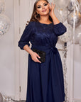 Разкроена рокля с лурекс - Twiggy Shop