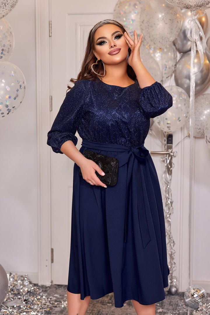 Разкроена рокля с лурекс - Twiggy Shop