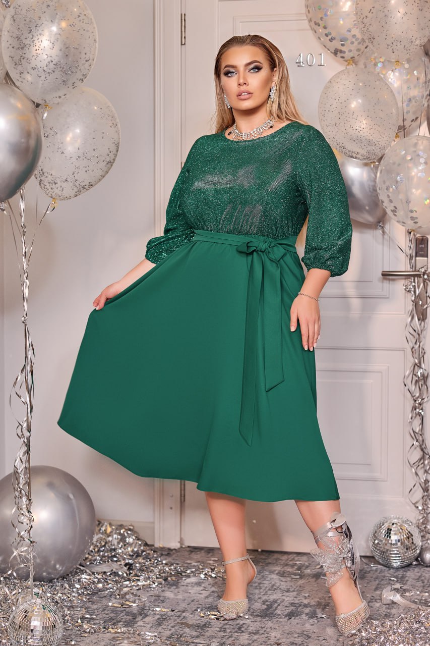 Разкроена рокля с лурекс - Twiggy Shop