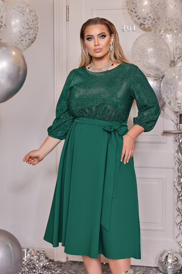 Разкроена рокля с лурекс - Twiggy Shop