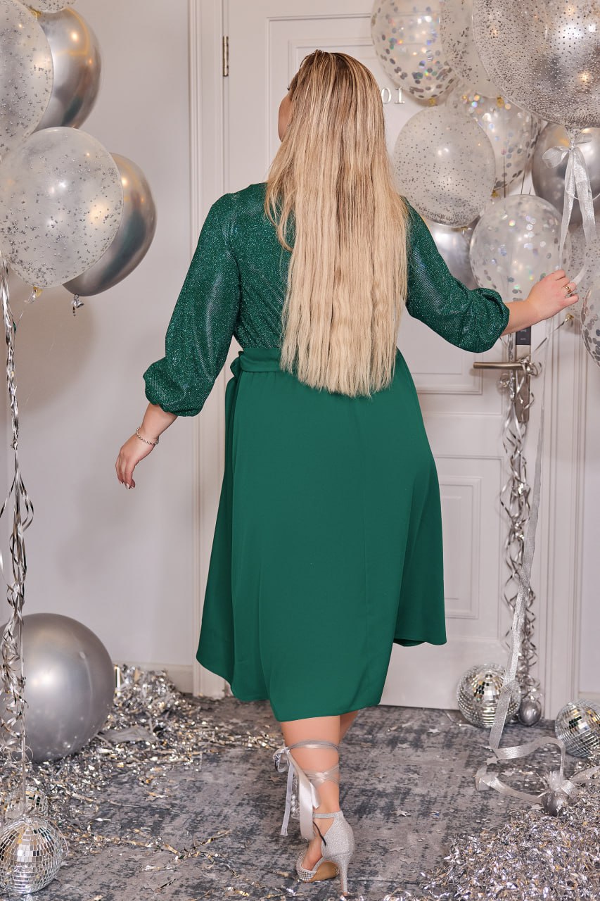 Разкроена рокля с лурекс - Twiggy Shop