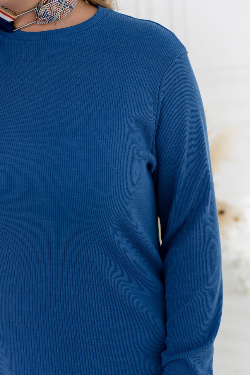 Трикотажен пуловер с рипсена плетка - Twiggy Shop