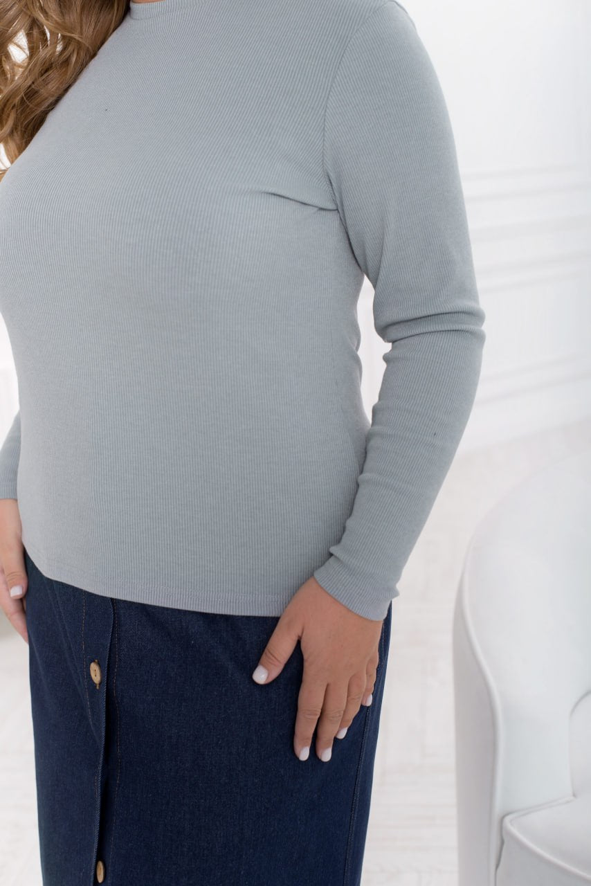 Трикотажен пуловер с рипсена плетка - Twiggy Shop