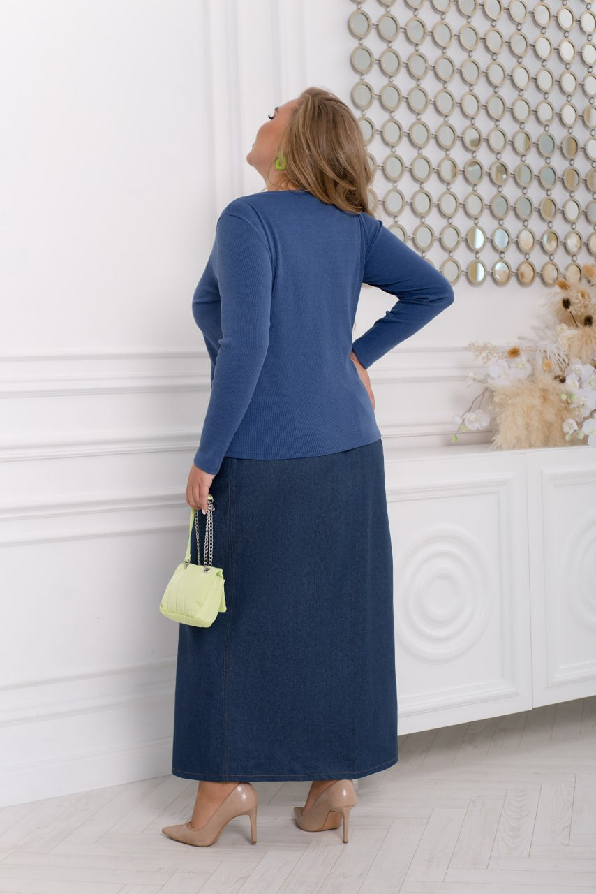 Трикотажен пуловер с рипсена плетка с цип - Twiggy Shop