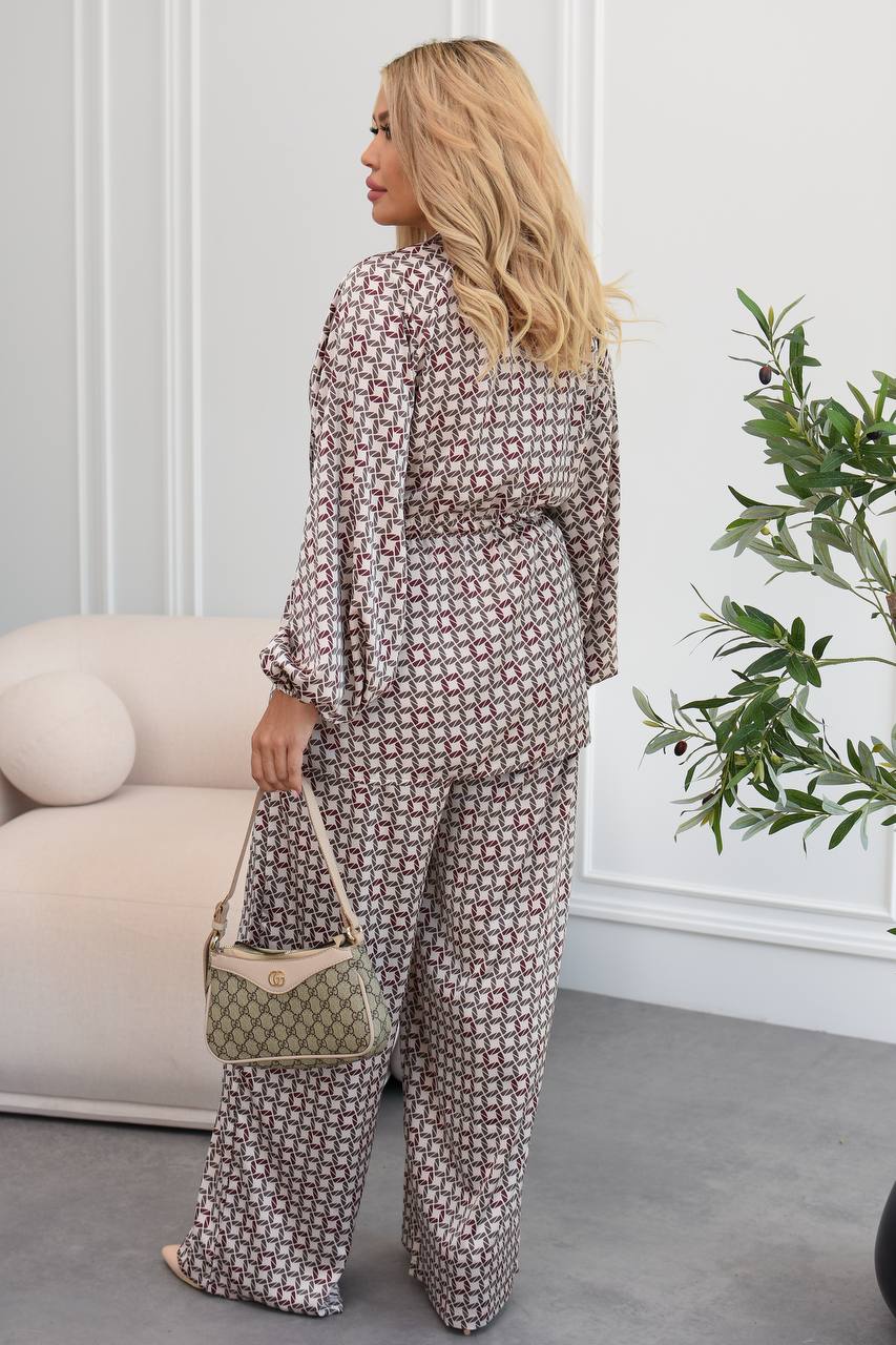 Атлазен принтиран комплект - Twiggy Shop