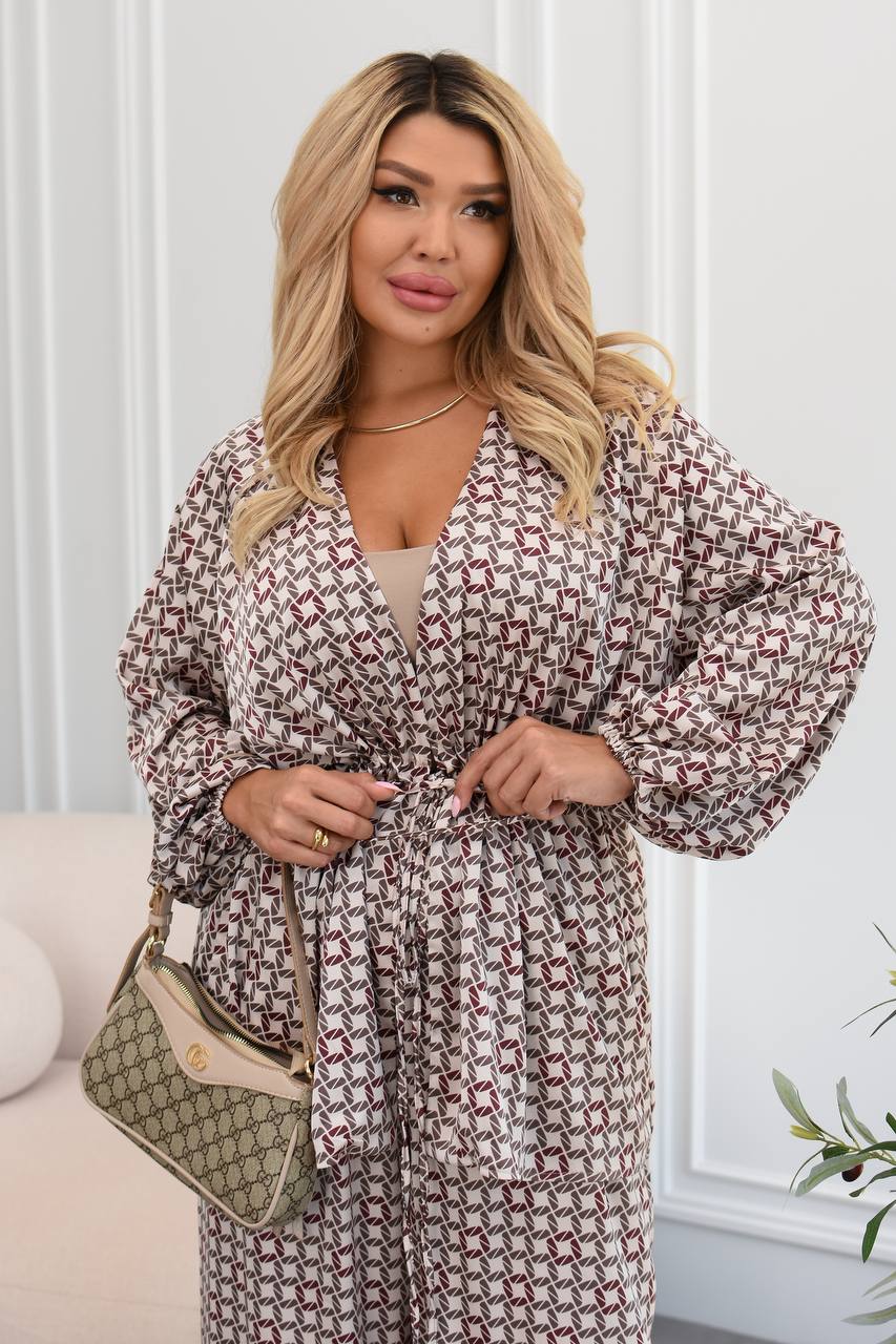 Атлазен принтиран комплект - Twiggy Shop