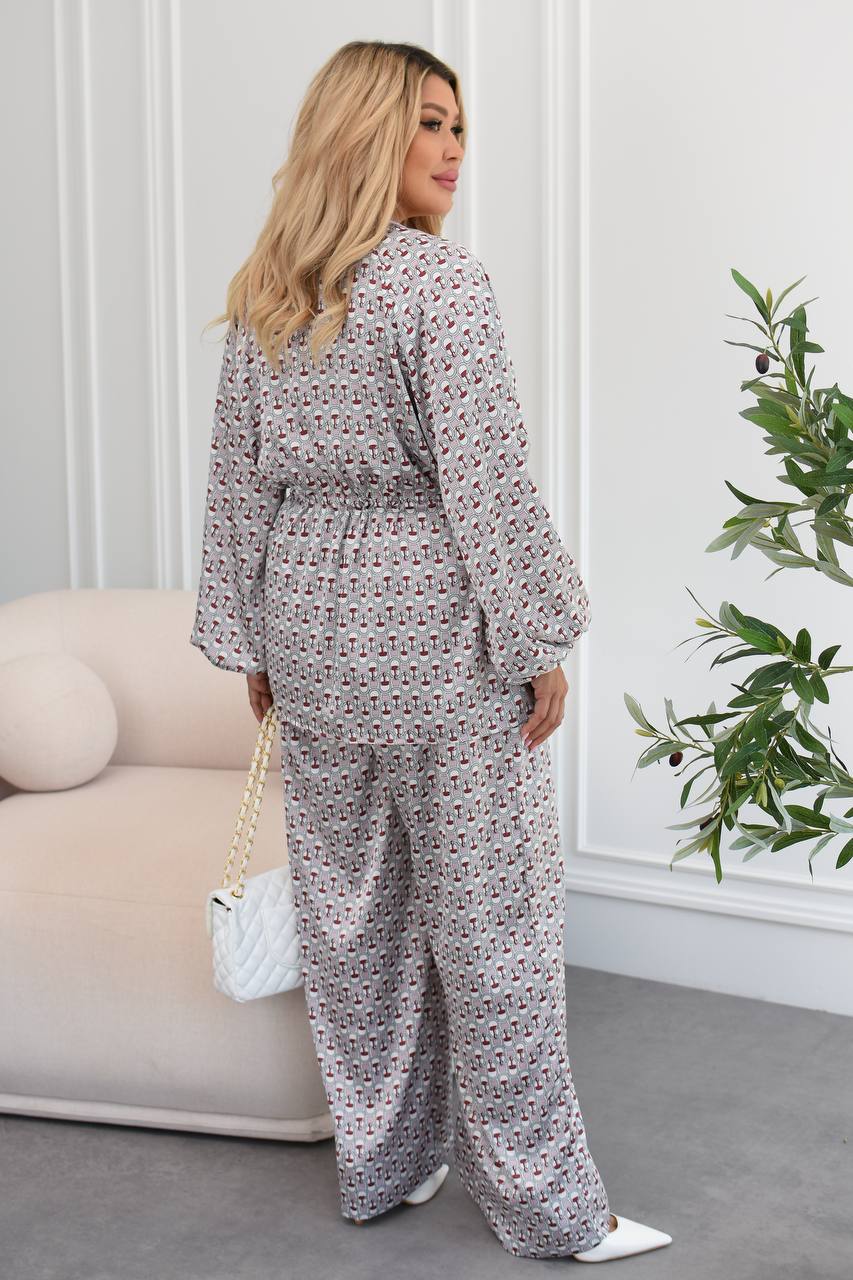 Атлазен принтиран комплект - Twiggy Shop