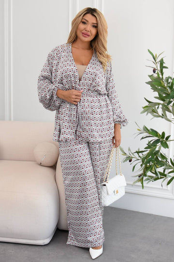 Атлазен принтиран комплект - Twiggy Shop