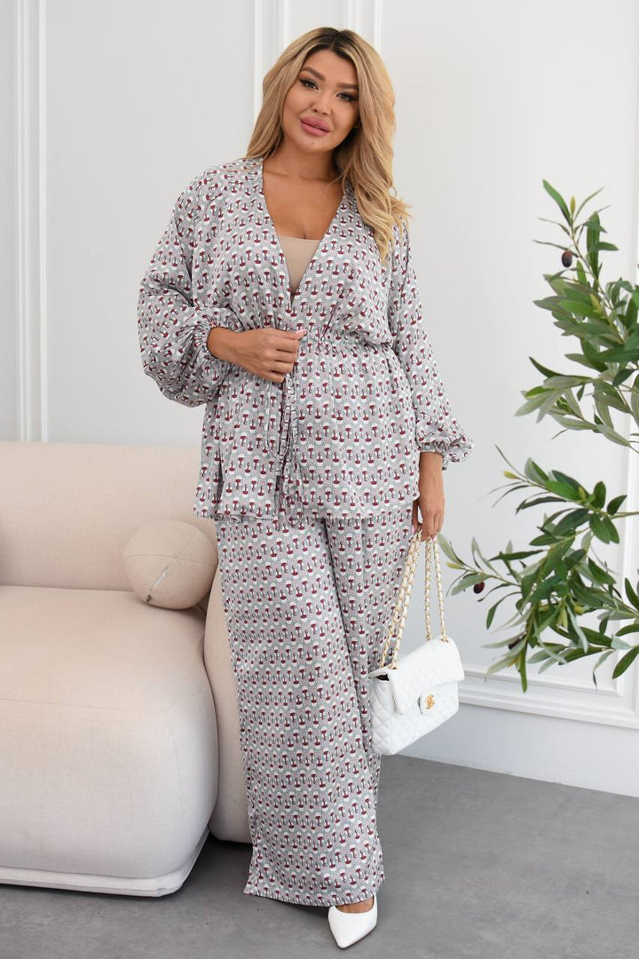 Атлазен принтиран комплект - Twiggy Shop