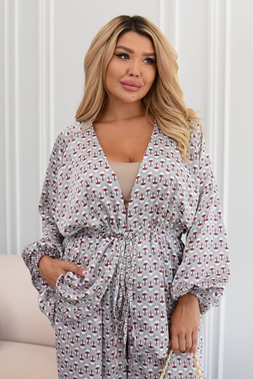 Атлазен принтиран комплект - Twiggy Shop