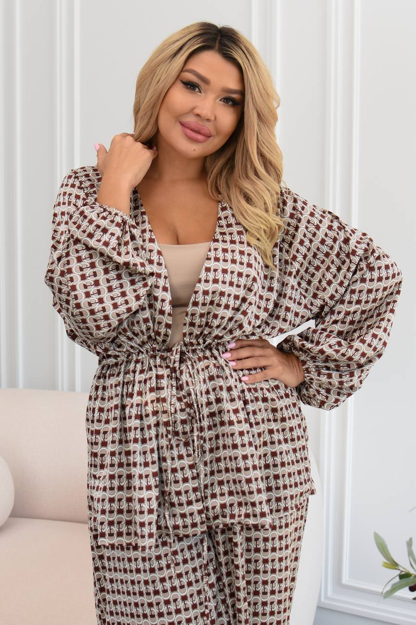 Атлазен принтиран комплект - Twiggy Shop