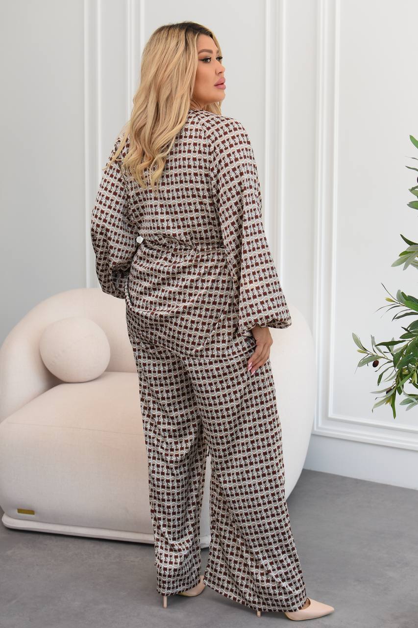 Атлазен принтиран комплект - Twiggy Shop