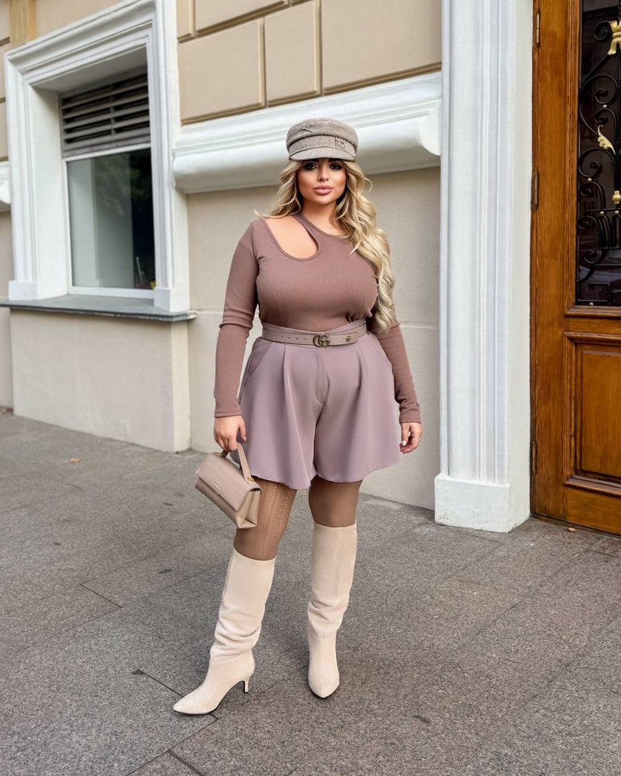 Пуловер с изрязани елементи - Twiggy Shop