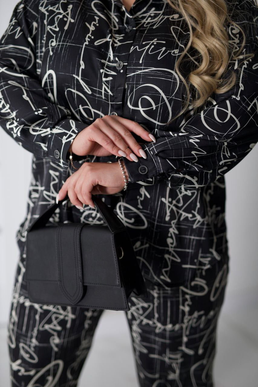 Атлазен принтиран комплект - Twiggy Shop