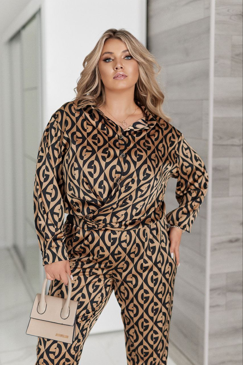 Атлазен принтиран комплект - Twiggy Shop