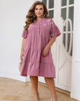 Рокля в свободна кройка с бродерия - Twiggy Shop