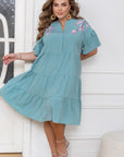 Рокля в свободна кройка с бродерия - Twiggy Shop