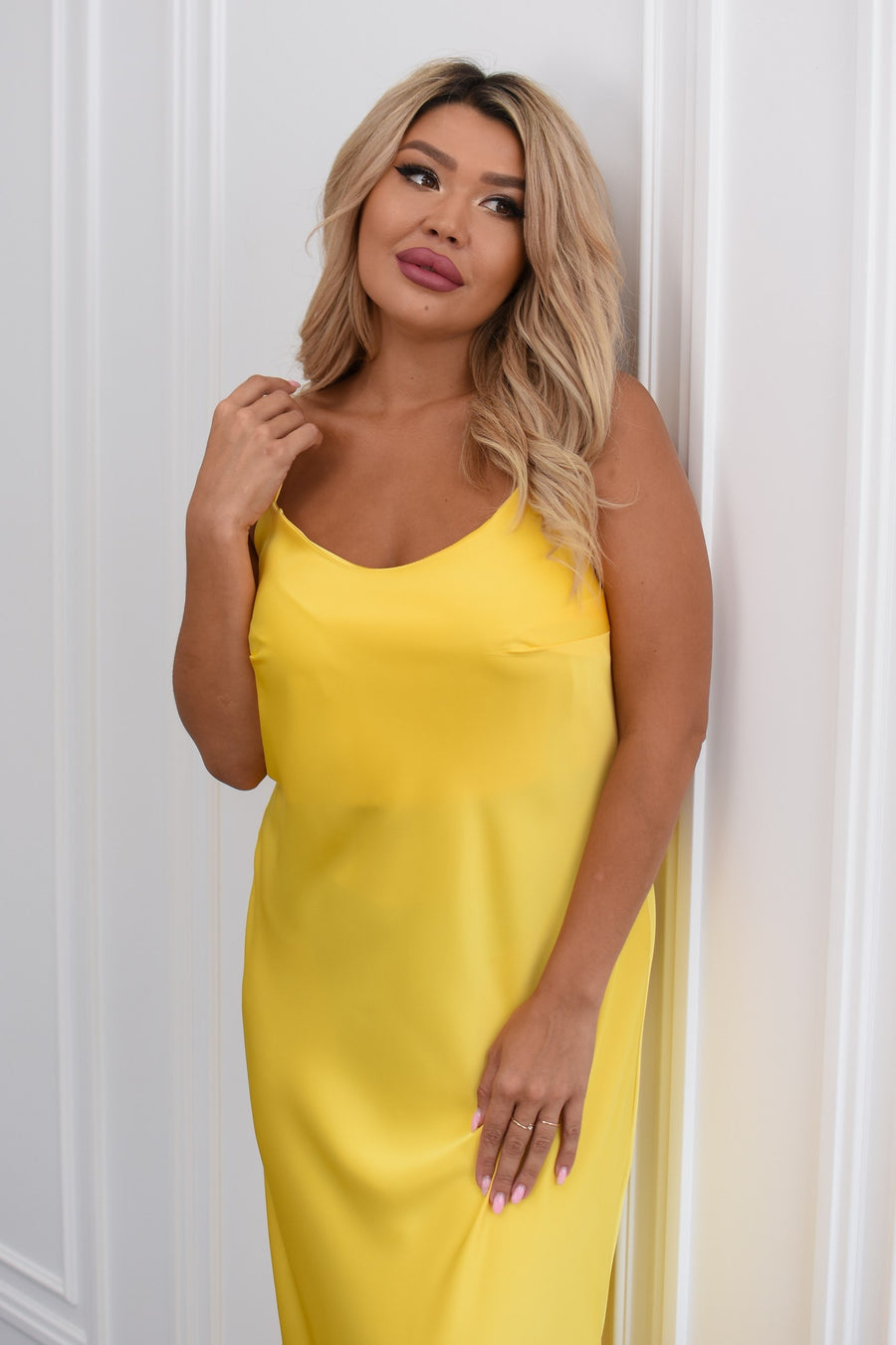 Дълга рокля от сатен - Twiggy Shop