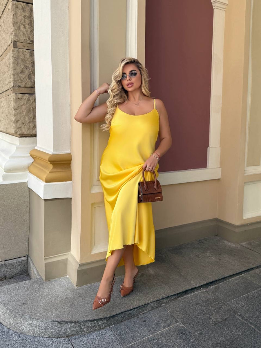 Дълга рокля от сатен - Twiggy Shop