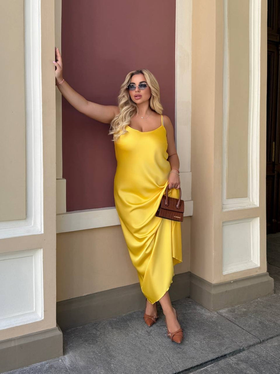 Дълга рокля от сатен - Twiggy Shop