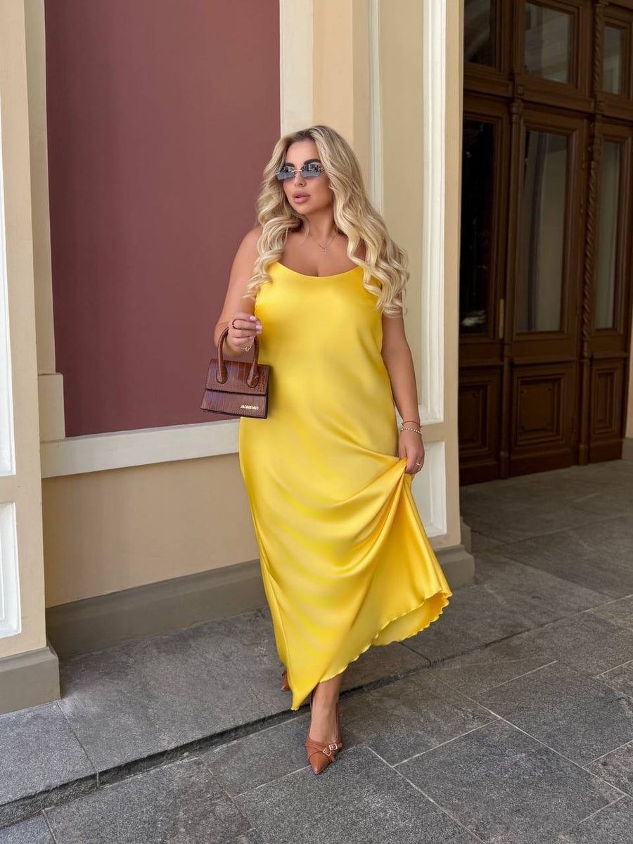 Дълга рокля от сатен - Twiggy Shop