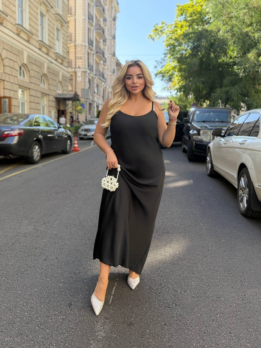 Дълга рокля от сатен - Twiggy Shop