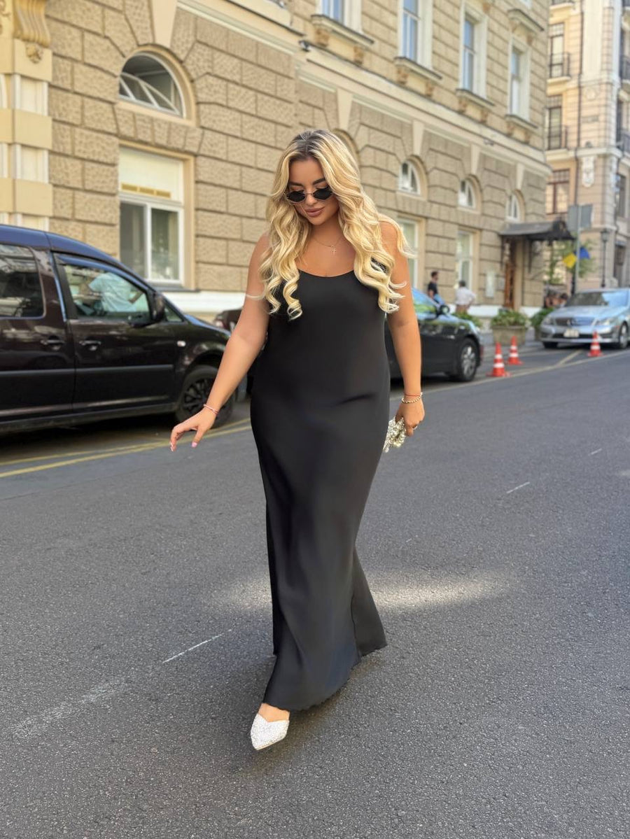 Дълга рокля от сатен - Twiggy Shop