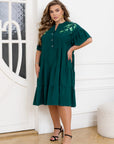 Рокля в свободна кройка с бродерия - Twiggy Shop