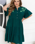 Рокля в свободна кройка с бродерия - Twiggy Shop