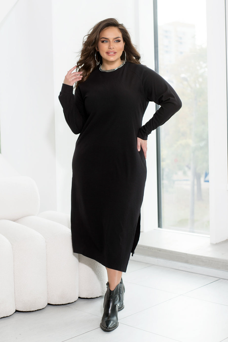 Миди рокля от трикотаж - Twiggy Shop