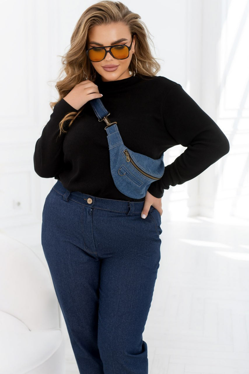 Трикотажен пуловер с висока яка - Twiggy Shop