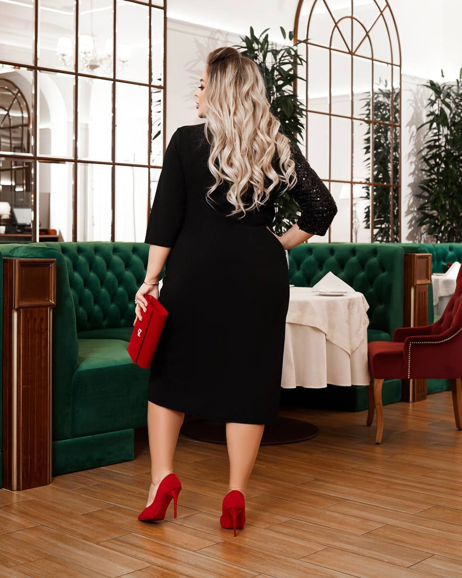 Миди рокля с пайети - Twiggy Shop