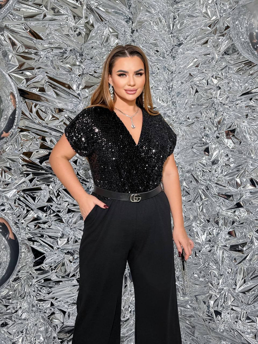 Вечерен гащеризон с пайети - Twiggy Shop