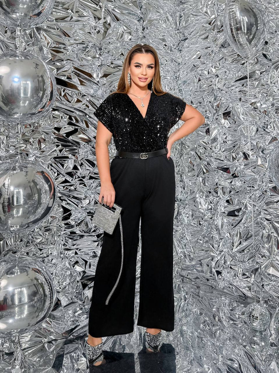 Вечерен гащеризон с пайети - Twiggy Shop