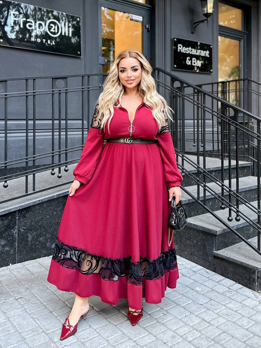 Дълга рокля с бродерия - Twiggy Shop