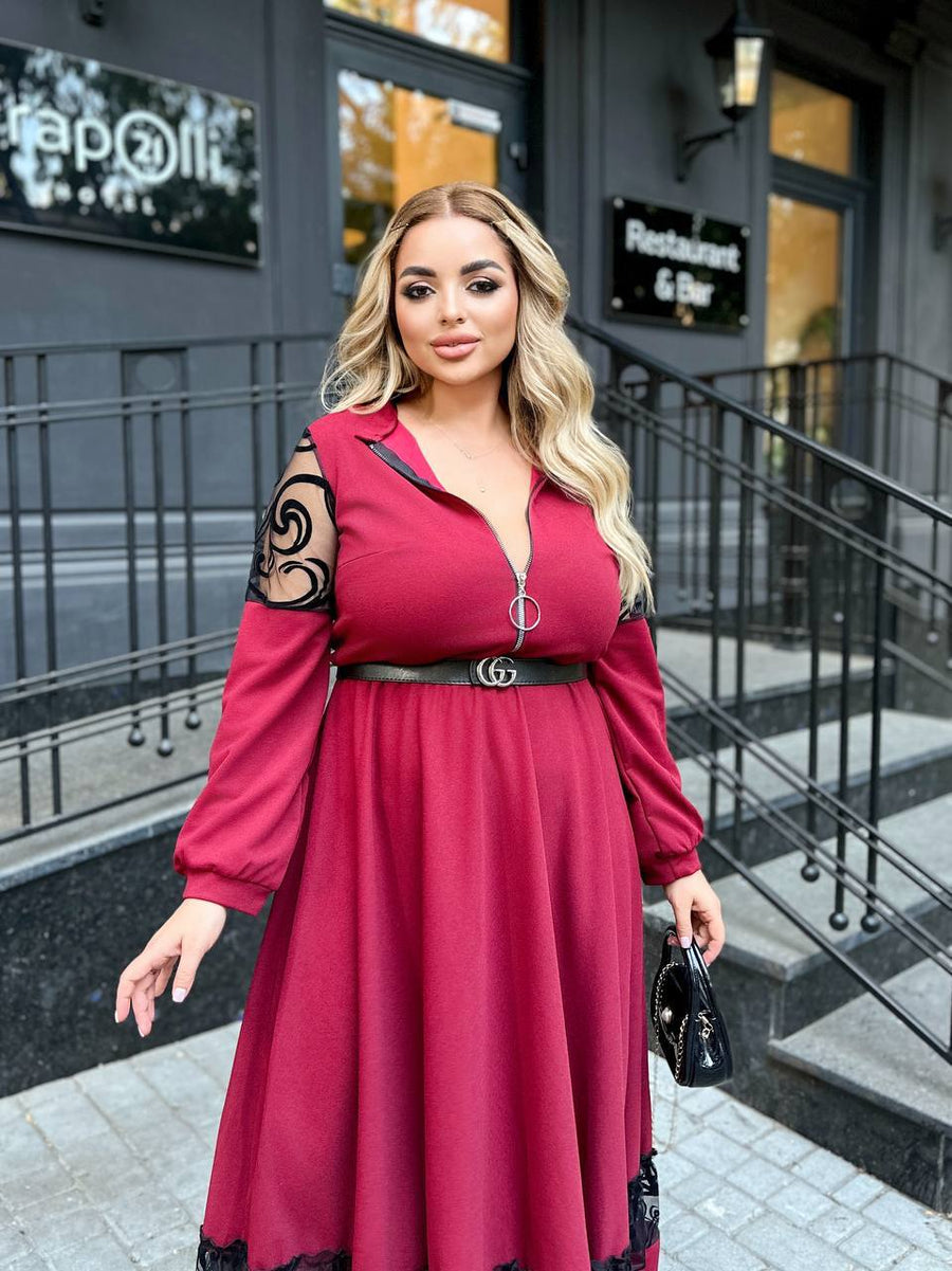 Дълга рокля с бродерия - Twiggy Shop